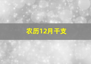 农历12月干支