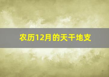 农历12月的天干地支