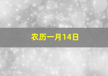 农历一月14日