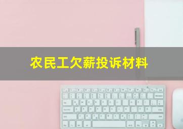 农民工欠薪投诉材料