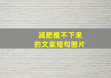 减肥瘦不下来的文案短句图片