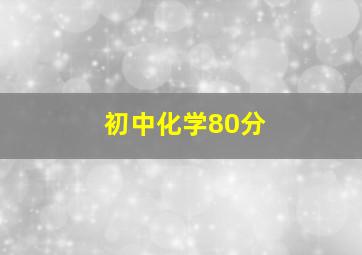 初中化学80分