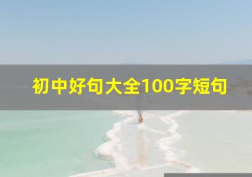 初中好句大全100字短句