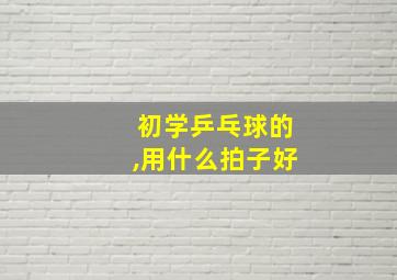 初学乒乓球的,用什么拍子好