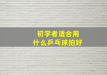 初学者适合用什么乒乓球拍好