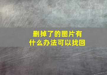 删掉了的图片有什么办法可以找回