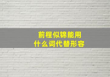 前程似锦能用什么词代替形容