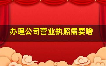 办理公司营业执照需要啥