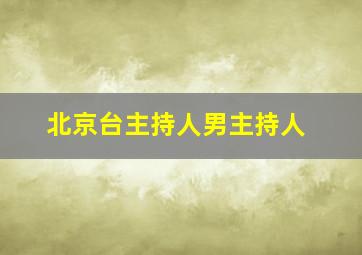 北京台主持人男主持人