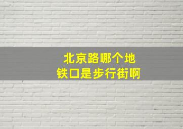 北京路哪个地铁口是步行街啊