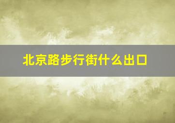 北京路步行街什么出口