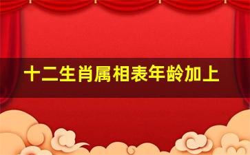 十二生肖属相表年龄加上