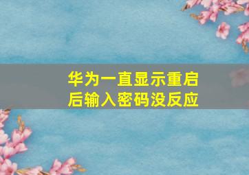 华为一直显示重启后输入密码没反应