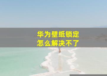 华为壁纸锁定怎么解决不了