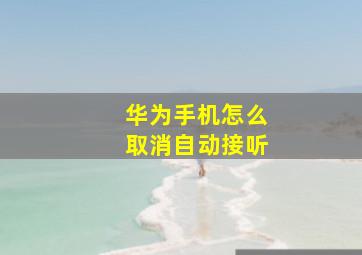 华为手机怎么取消自动接听