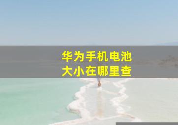 华为手机电池大小在哪里查