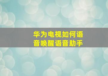 华为电视如何语音唤醒语音助手