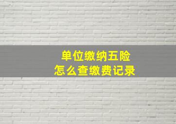 单位缴纳五险怎么查缴费记录