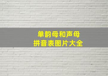 单韵母和声母拼音表图片大全