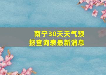 南宁30天天气预报查询表最新消息