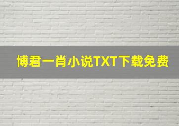 博君一肖小说TXT下载免费