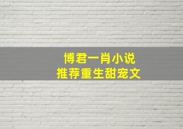 博君一肖小说推荐重生甜宠文