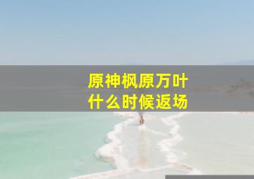 原神枫原万叶什么时候返场