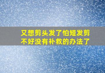 又想剪头发了怕短发剪不好没有补救的办法了