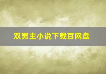 双男主小说下载百网盘