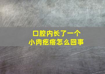 口腔内长了一个小肉疙瘩怎么回事