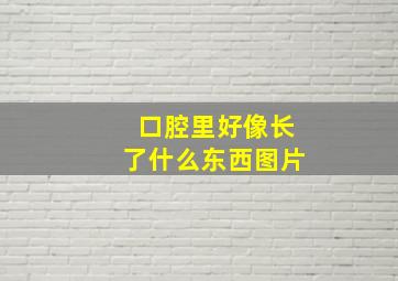 口腔里好像长了什么东西图片