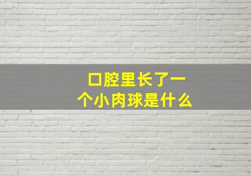 口腔里长了一个小肉球是什么