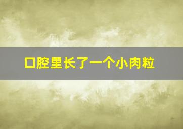 口腔里长了一个小肉粒