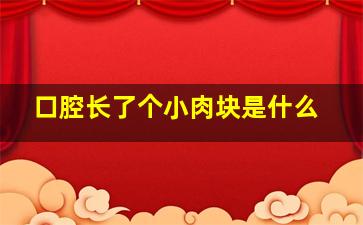 口腔长了个小肉块是什么