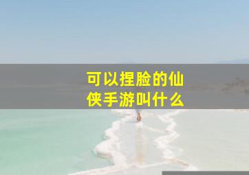 可以捏脸的仙侠手游叫什么