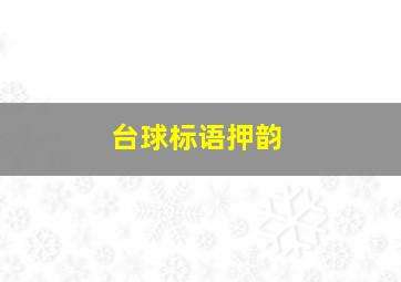 台球标语押韵