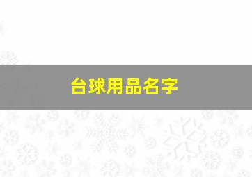 台球用品名字