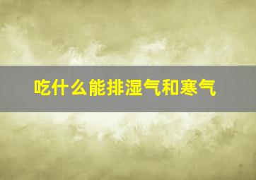 吃什么能排湿气和寒气