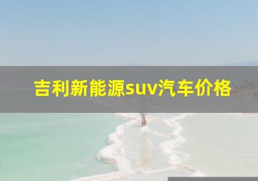 吉利新能源suv汽车价格