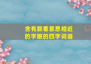 含有跟看意思相近的字眼的四字词语