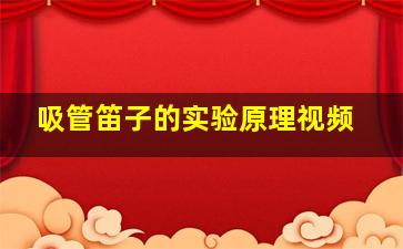 吸管笛子的实验原理视频