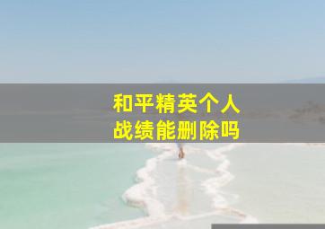 和平精英个人战绩能删除吗