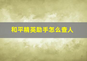 和平精英助手怎么查人