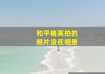 和平精英拍的照片没在相册