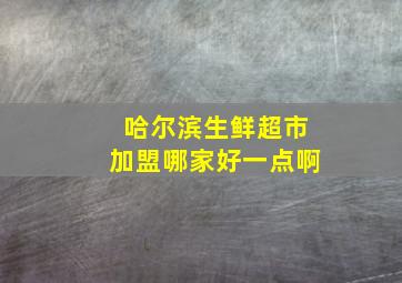 哈尔滨生鲜超市加盟哪家好一点啊