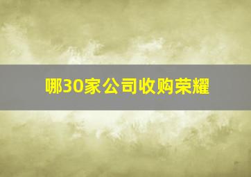 哪30家公司收购荣耀