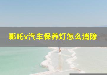 哪吒v汽车保养灯怎么消除