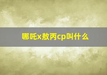 哪吒x敖丙cp叫什么