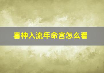 喜神入流年命宫怎么看