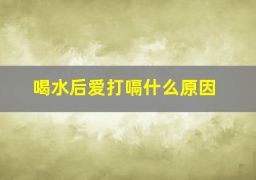 喝水后爱打嗝什么原因